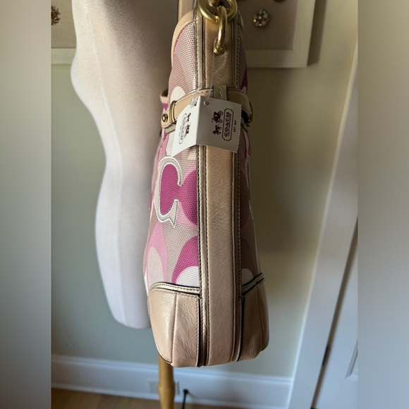 NWT Coach Colette Hobo Pink, Cream, Tan Bag Purse #16441 - Picture 7 of 16